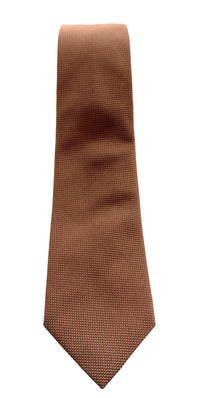 Emporio Armani Men’s Orange Dotted Weave Silk Necktie, 3"