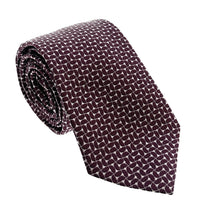 Emporio Armani Men’s Burgundy Maze Dotted Silk Necktie, 3"