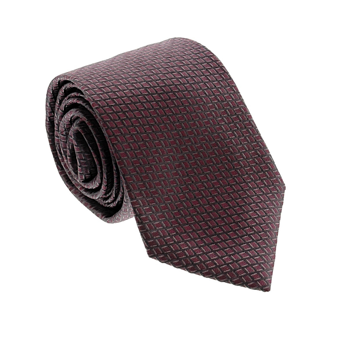 Emporio Armani Silver and Pink Small Diamond pattern Men's Tie – Made in Italy