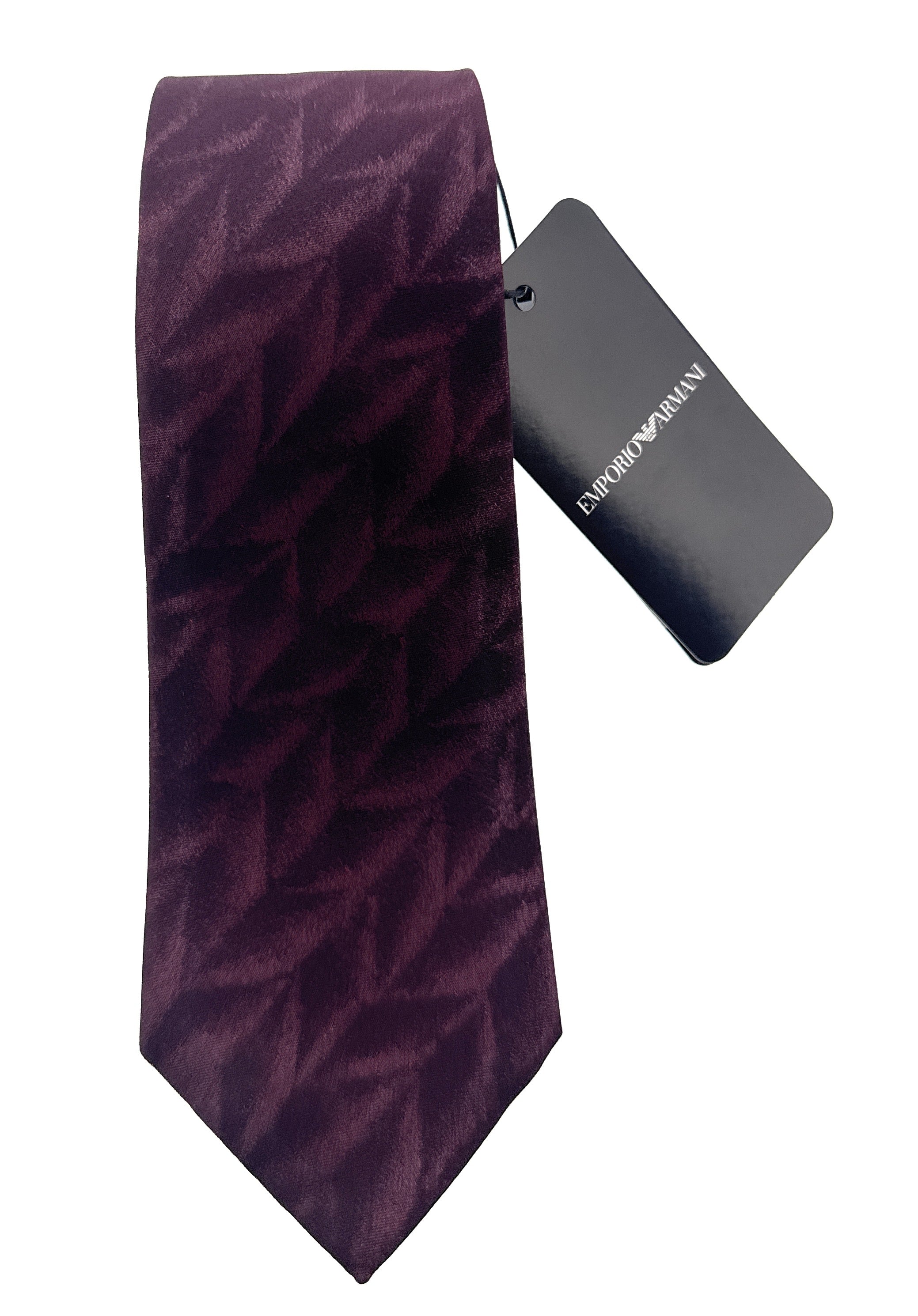 Emporio Armani Blood Red Feather Silk Tie – 3in