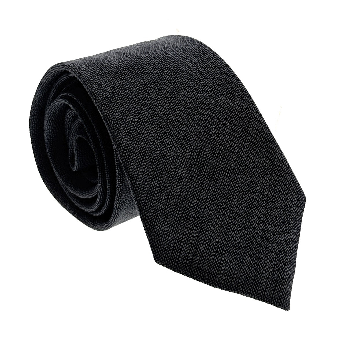Emporio Armani Mens Earth Grey Knitted Tie – Made in Italy