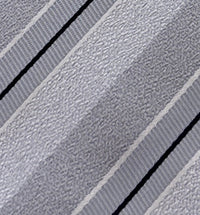 Emporio Armani Men's Silver Grey Striped Textured Weave Tie, 3"