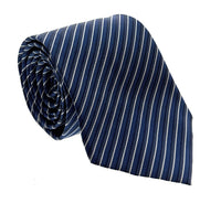Emporio Armani Night Blue Striped Silk Tie – 3in