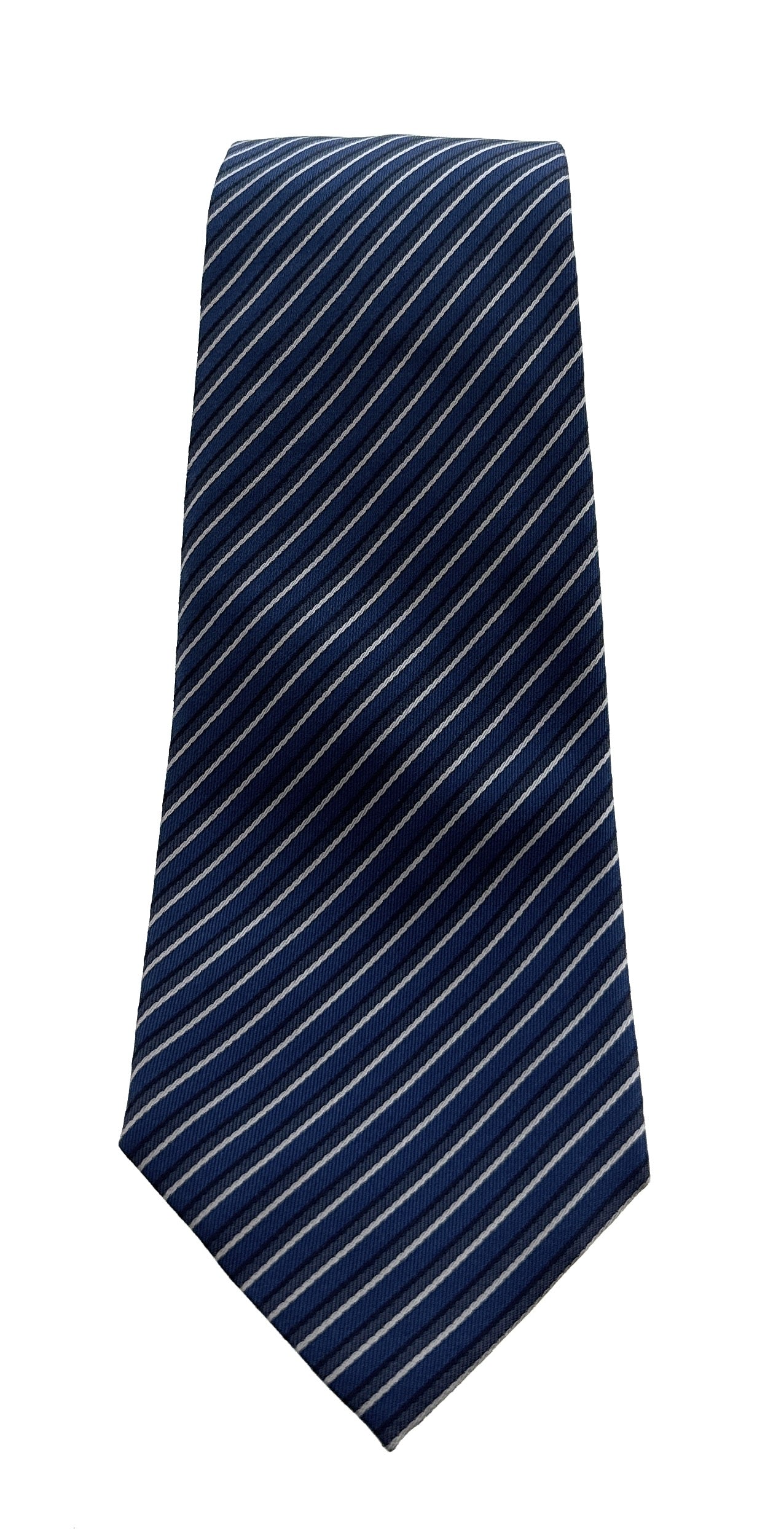 Emporio Armani Night Blue Striped Silk Tie – 3in