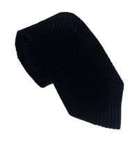 Emporio Armani Black Diamond weave Silk-Nylon Blend Tie – 3in