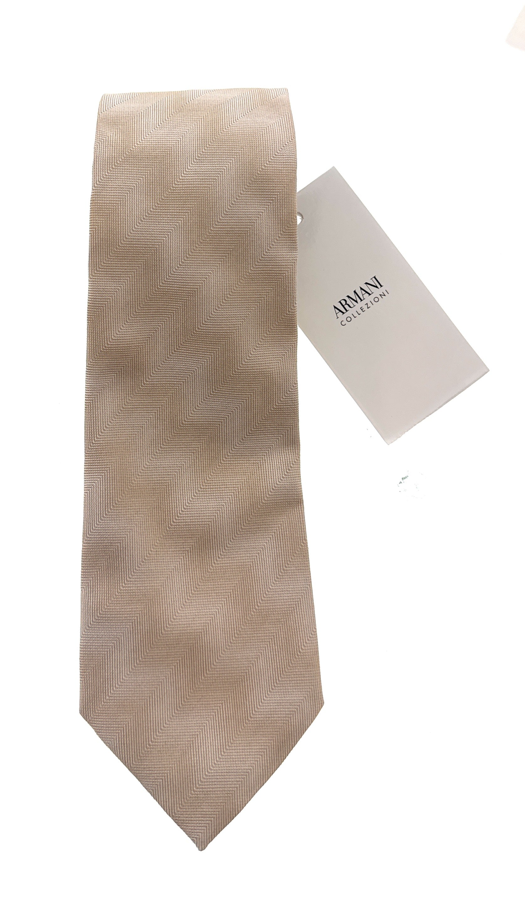 Emporio Armani Men's Khaki Striped Weave 65%%Otton 35%%Ilk Tie, 3"