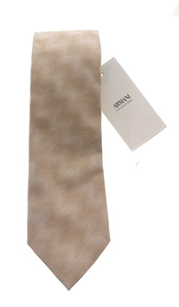 Emporio Armani Men's Khaki Striped Weave 65%%Otton 35%%Ilk Tie, 3"