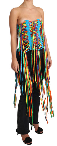 Dolce & Gabbana Multicolor Strings Bustier Polyester Corset Women's Top
