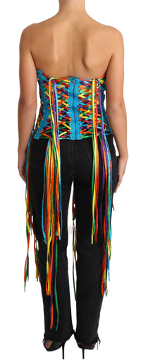 Dolce & Gabbana Multicolor Strings Bustier Polyester Corset Women's Top