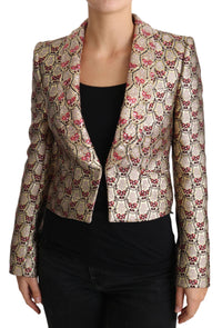 Dolce & Gabbana Dolce & Gabbana Gold Floral Sequined Blazer Coat Women's Jacket