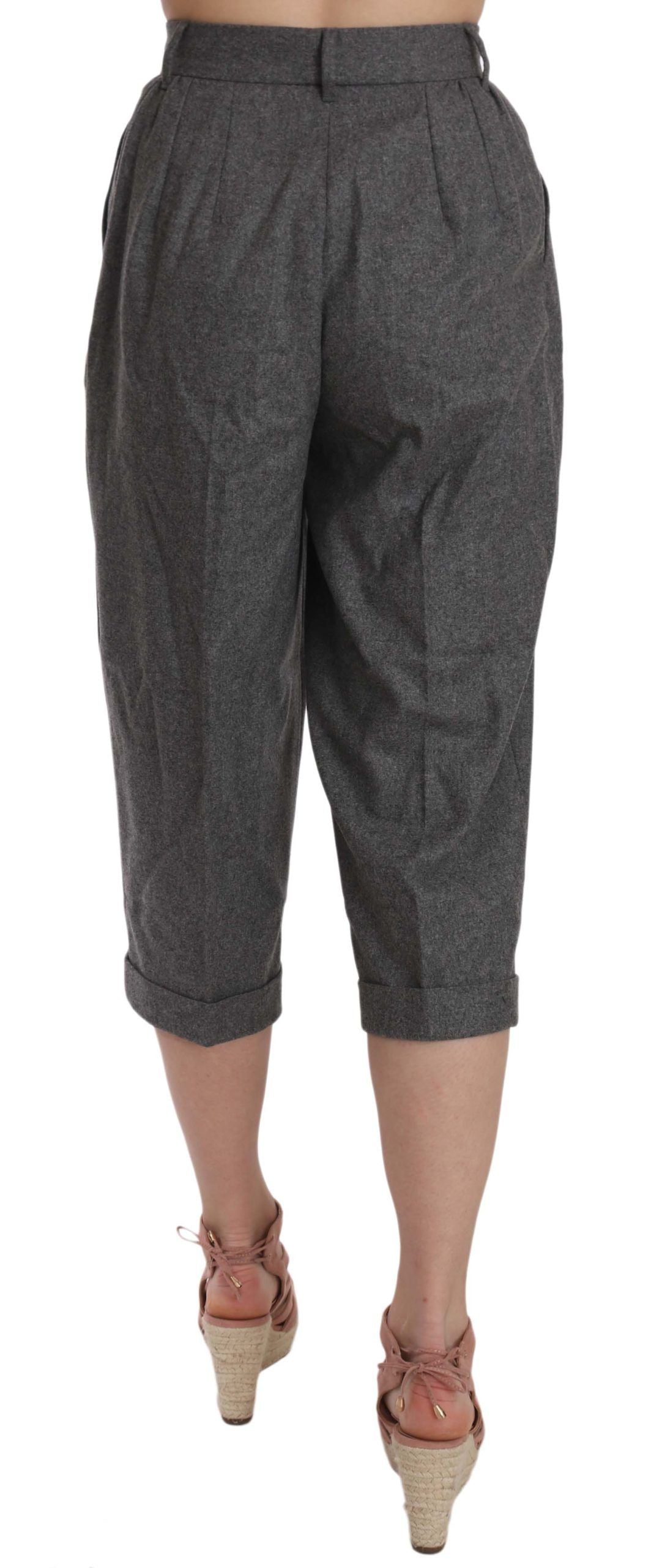 Dolce & Gabbana Wool Cropped Trouser Pleated Women's Pant