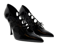 Dolce & Gabbana Black Glossy Patent Cut Out Heels-EU38