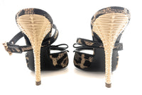 Dolce & Gabbana Brown Raffia Jewelled Stiletto Heel Slides-37