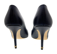Dolce & Gabbana Navy Sleek Embossed Leather Classic Pumps-EU35