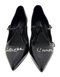 Dolce & Gabbana Black Classic T-Strap Kitten Heels-EU36