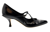 Dolce & Gabbana Black Classic T-Strap Kitten Heels-EU36