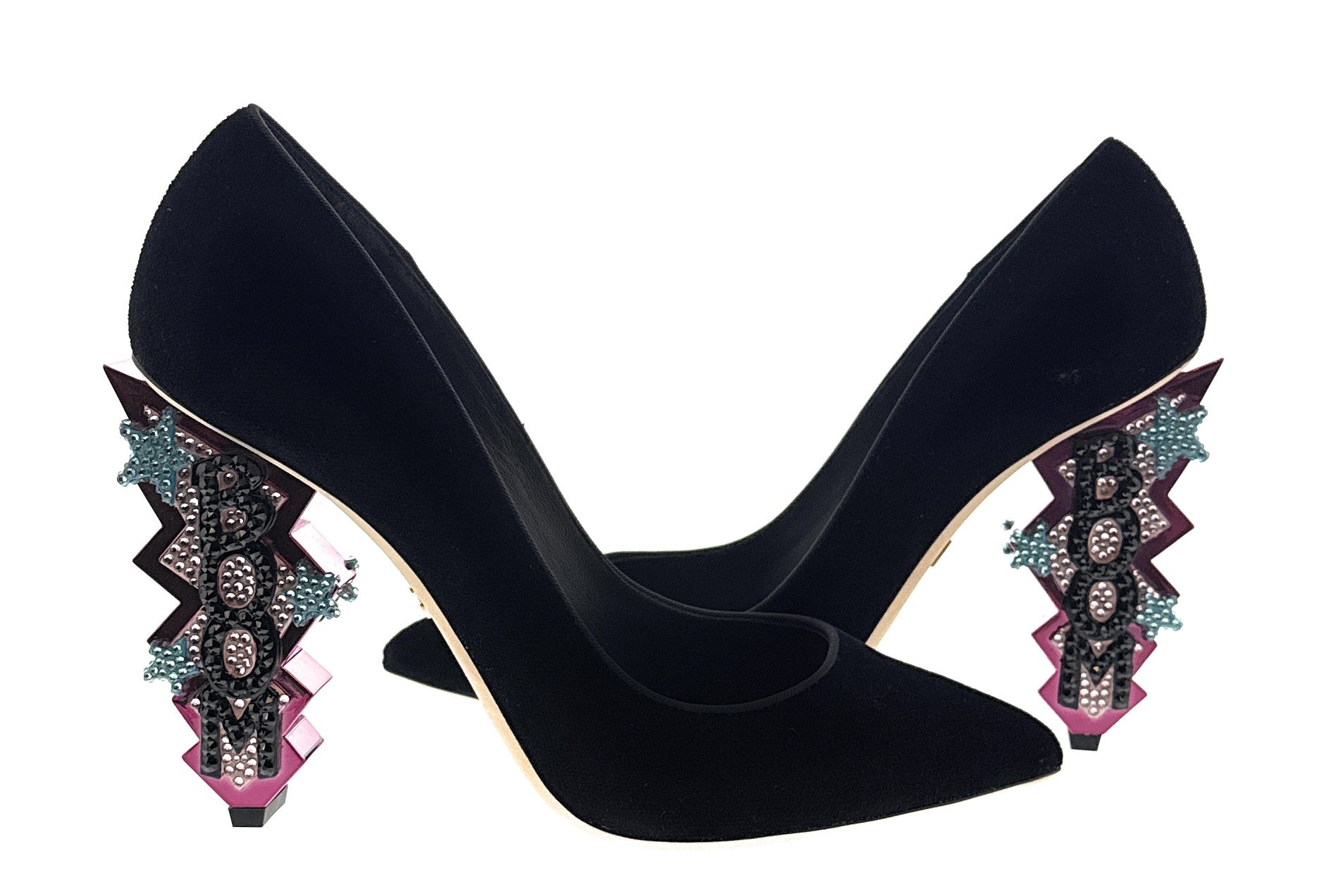 Dolce & Gabbana Black Retro Vintage Boom Heel Pumps-EU41