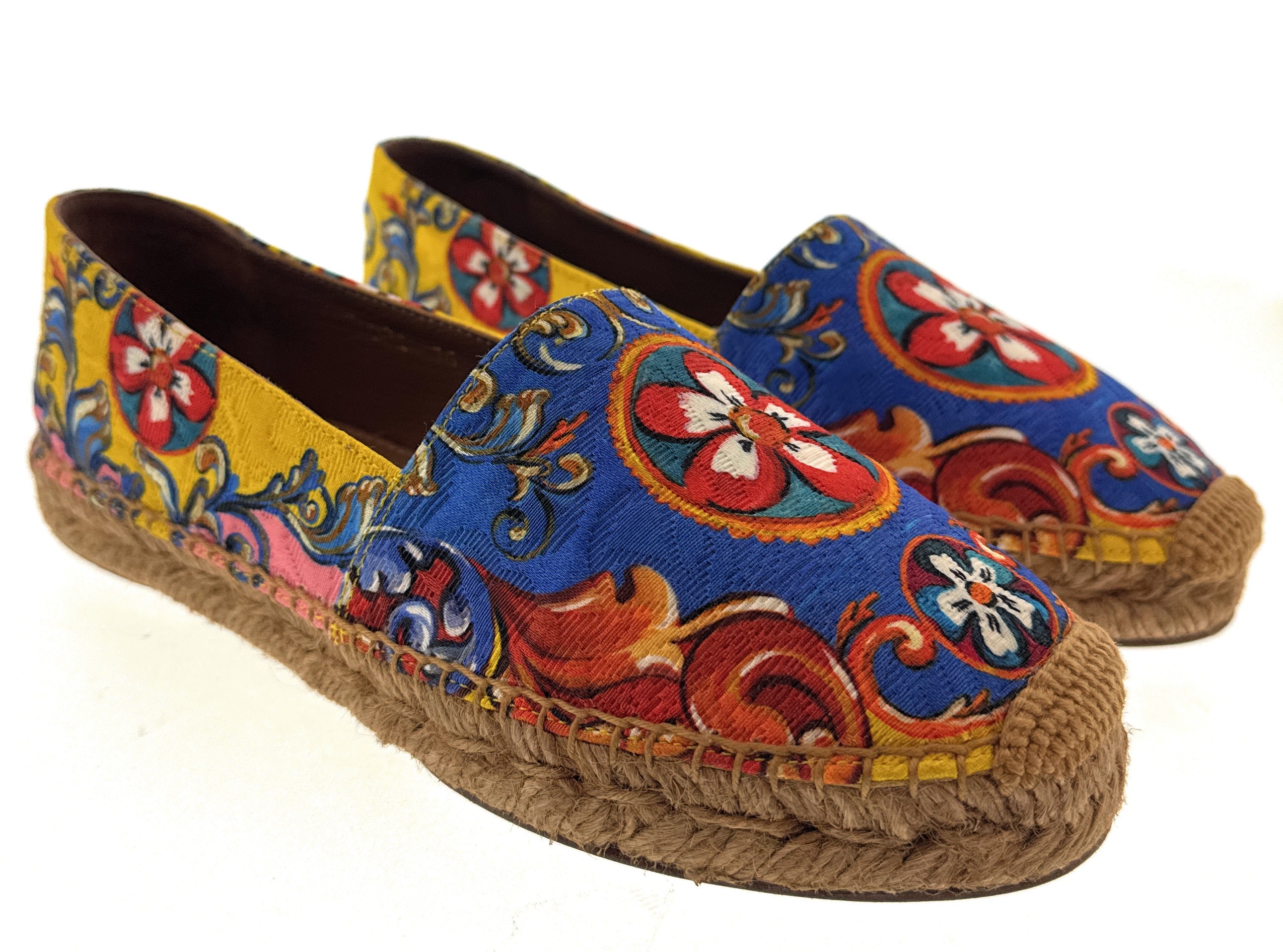 Dolce & Gabbana Multicolor Classic Tile Print Espadrilles-EU35