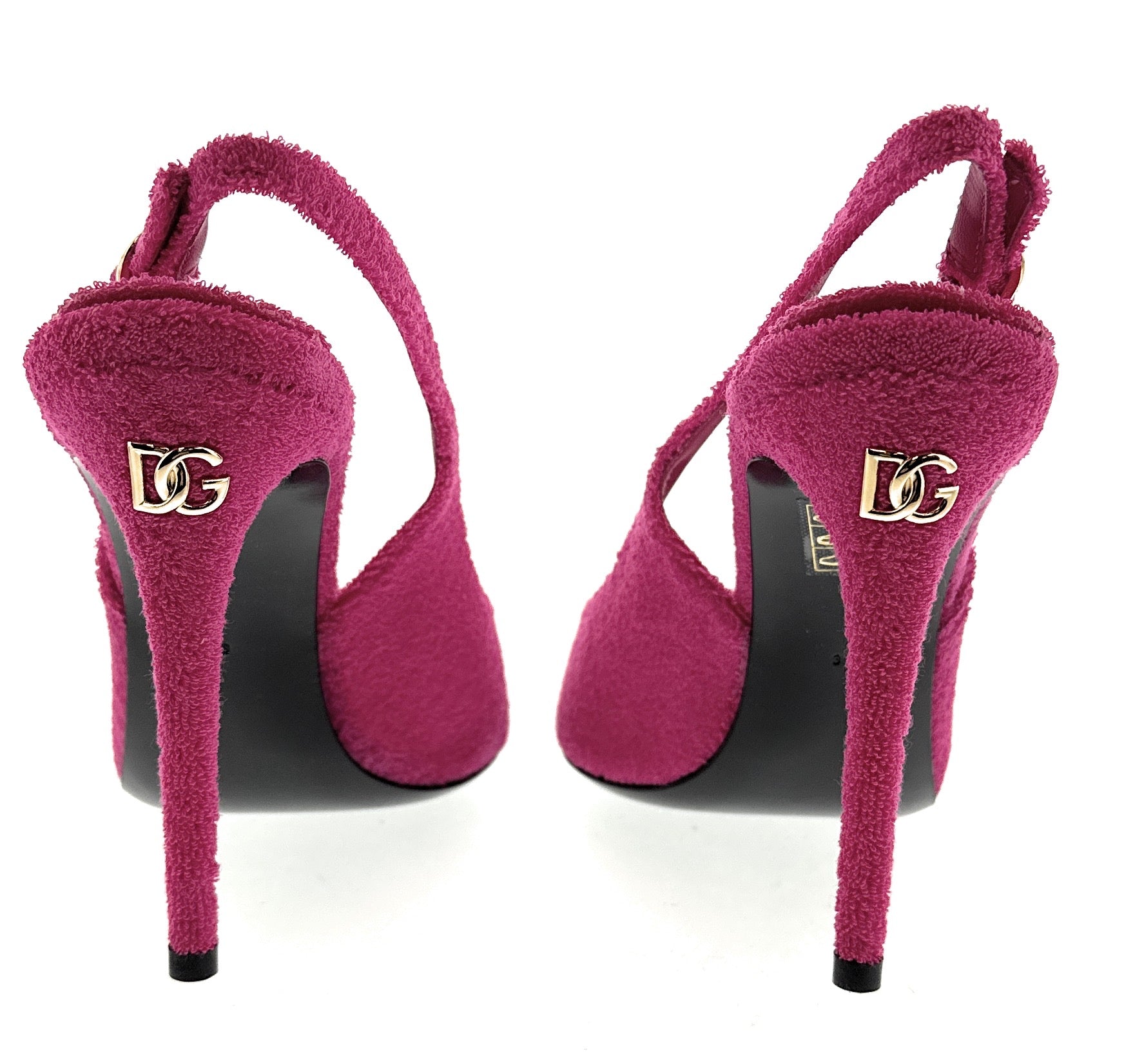 Dolce & Gabbana Fuchsia Suede Slingback Stiletto Pumps