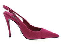 Dolce & Gabbana Fuchsia Suede Slingback Stiletto Pumps