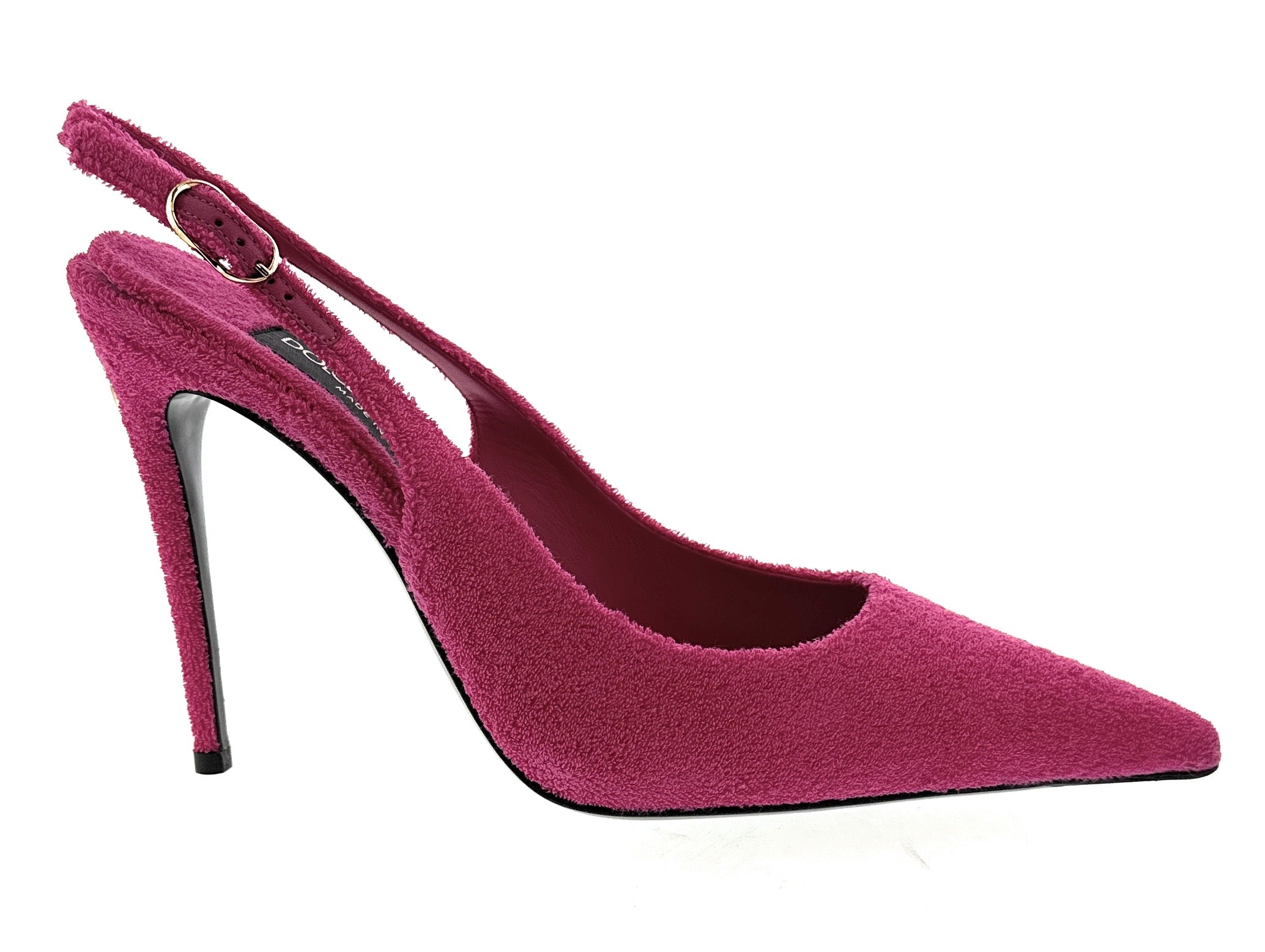 Dolce & Gabbana Fuchsia Suede Slingback Stiletto Pumps