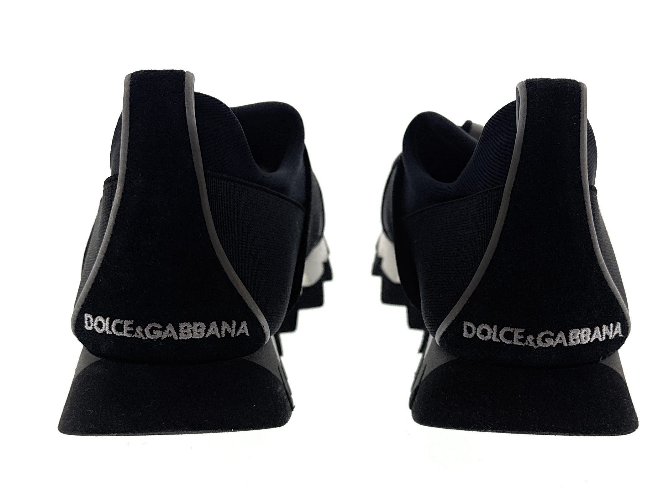 Dolce & Gabbana Black Neoprene Cap Toe Sneakers-EU38.5