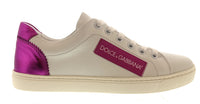 Dolce & Gabbana White/Fuchsia Classic Colorblock Sneakers-EU35