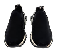 Dolce & Gabbana Black Logo Knit Slip On Sneakers-EU35