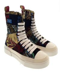 Dolce & Gabanna Multicolor Patch Work Lace Up HighTop Womens Sneakers-35