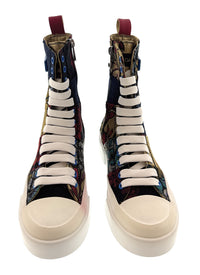 Dolce & Gabanna Multicolor Patch Work Lace Up HighTop Womens Sneakers-35