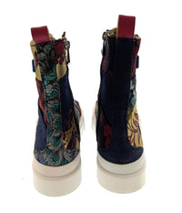 Dolce & Gabanna Multicolor Patch Work Lace Up HighTop Womens Sneakers-35