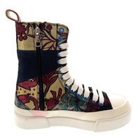 Dolce & Gabanna Multicolor Patch Work Lace Up HighTop Womens Sneakers-35