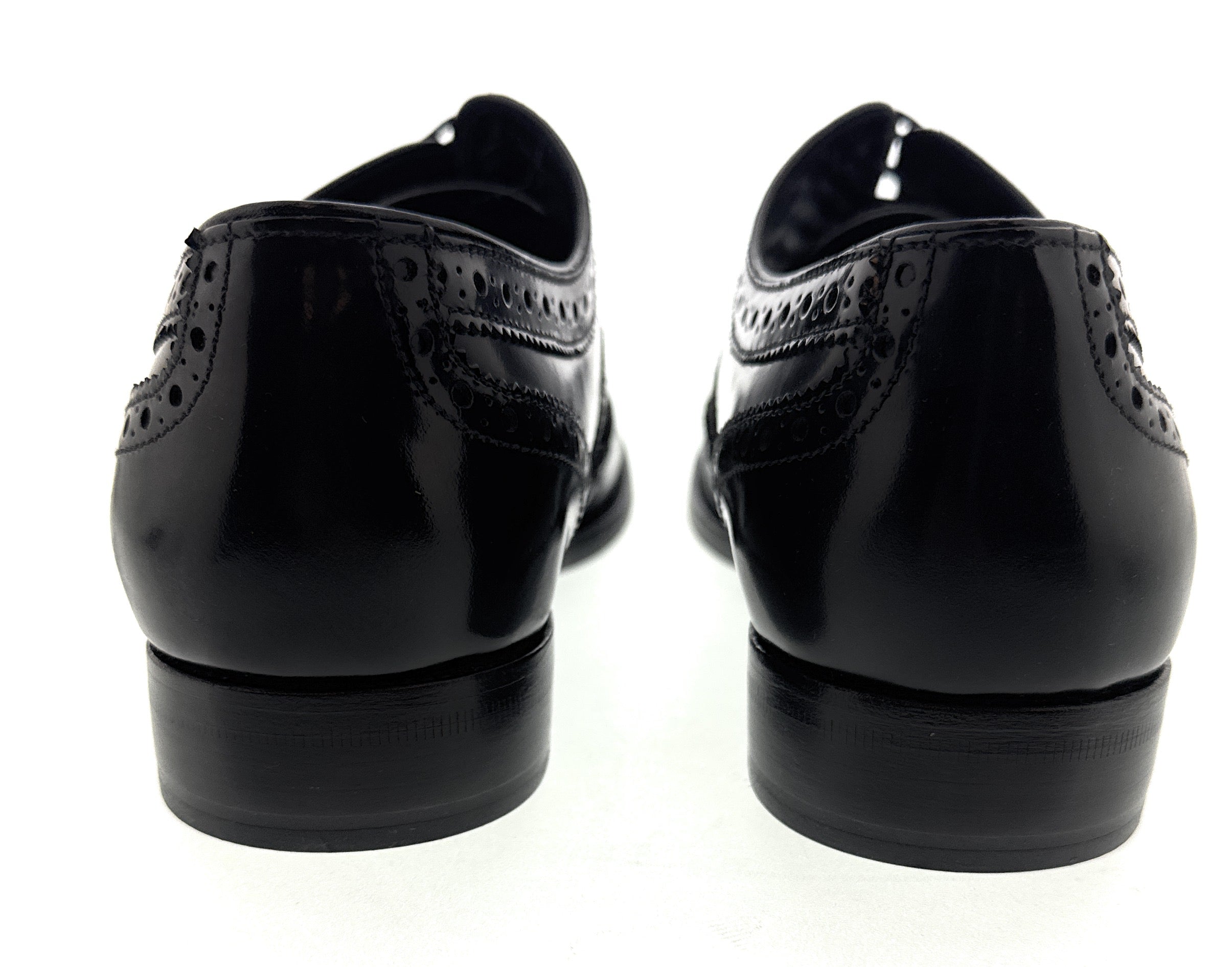 Dolce & Gabbana Men's Black Lace Oxford Brogue Dress Shoes-EU40.5