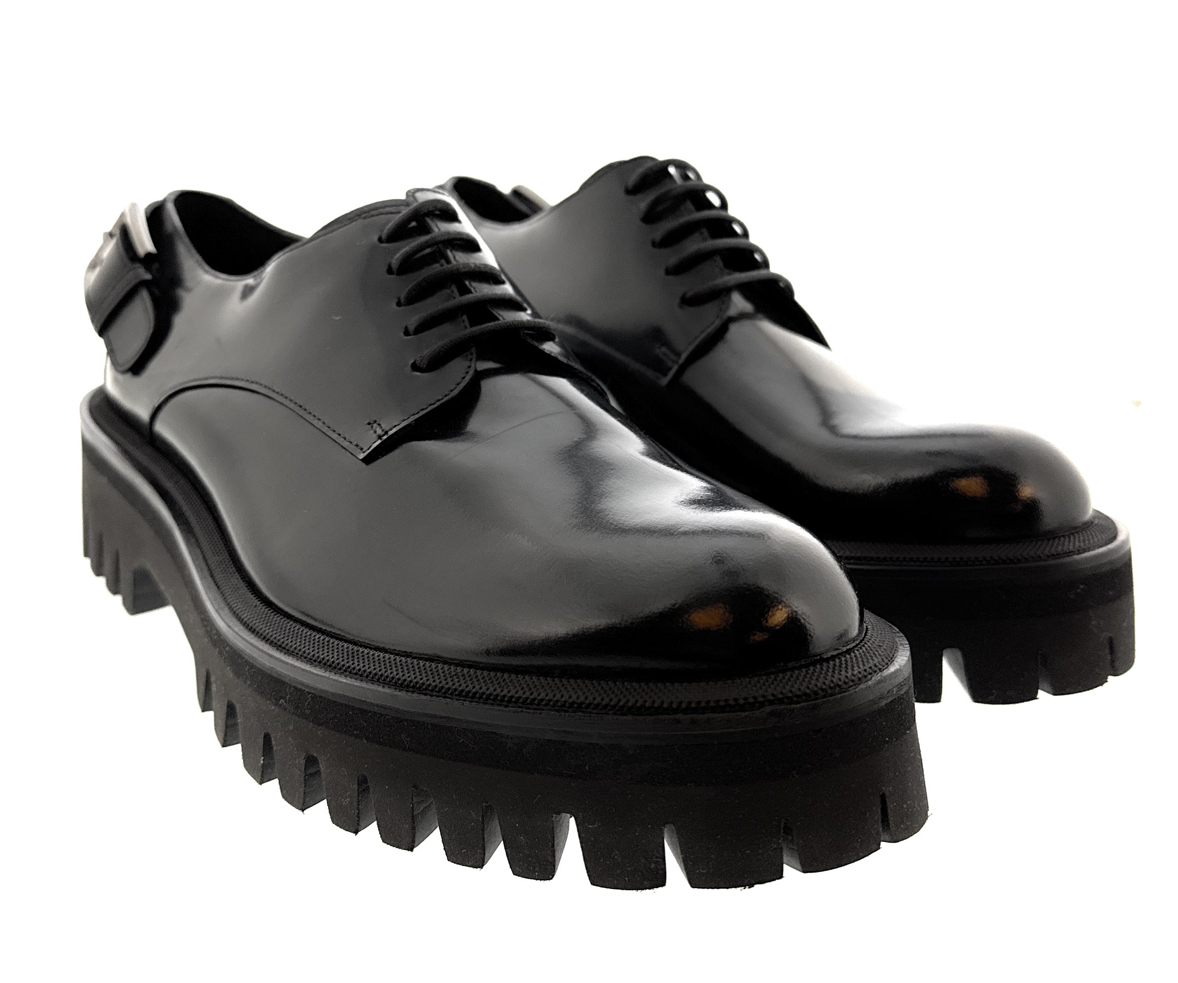 Dolce & Gabbana Black Chunky Sole Derby Shoes for Men -EU37