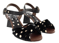 Dolce & Gabbana Women's Polka Dot Bow Block Heel Sandals-EU36.5