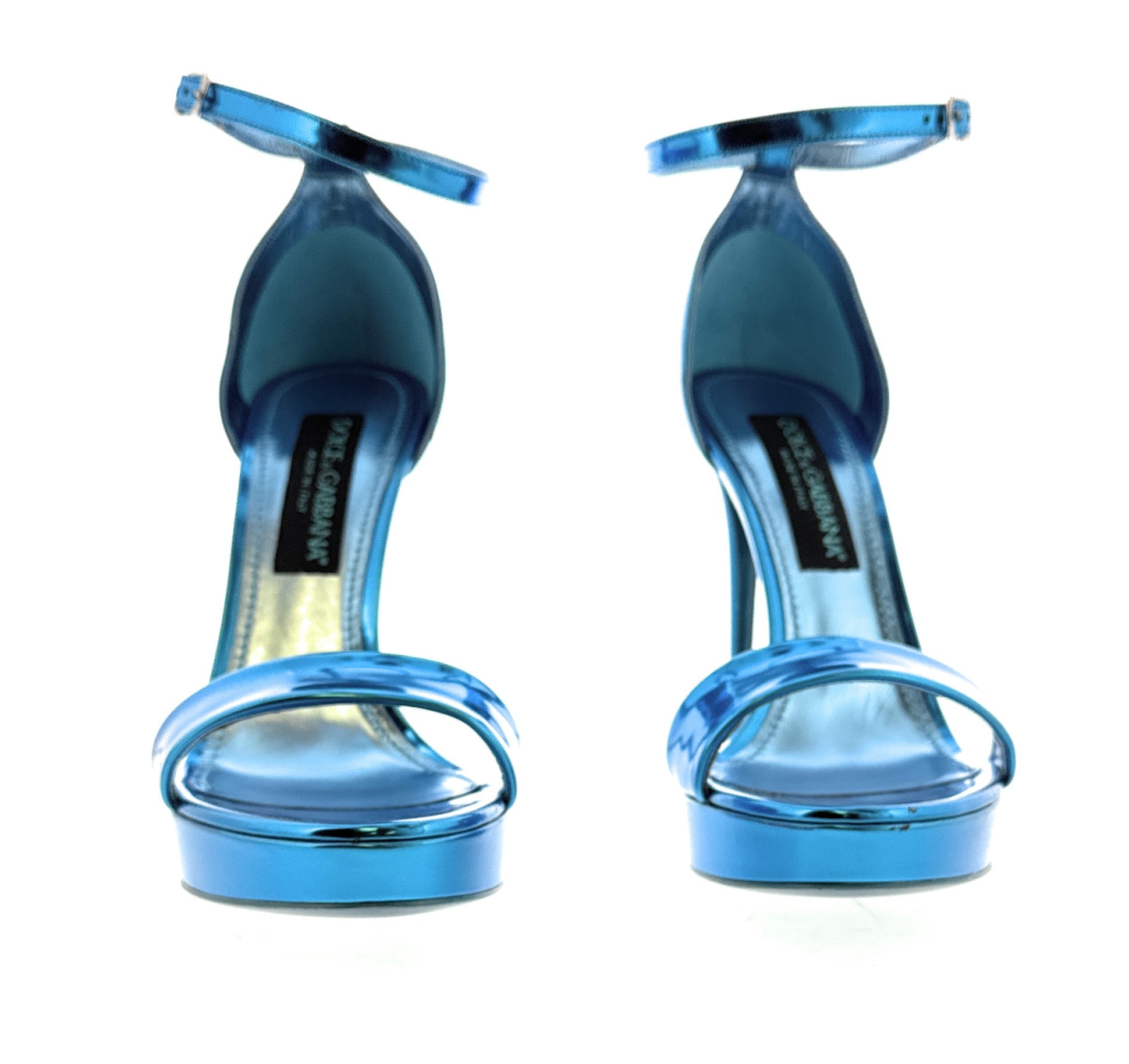 Dolce & Gabbana Metallic Blue Platform Stiletto Sandals -EU41