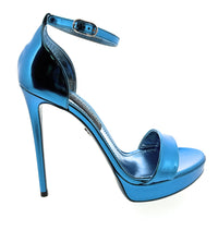 Dolce & Gabbana Metallic Blue Platform Stiletto Sandals -EU41