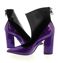 Dolce & Gabbana Black & Purple Patent Leather Ankle Boots -EU37.5