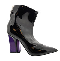 Dolce & Gabbana Black & Purple Patent Leather Ankle Boots -EU37