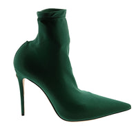 Dolce & Gabbana Green Stretch Satin Sock Ankle Boots -EU39