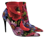 Dolce & Gabbana Multicolor Floral Print Stretch Sock Boots -EU36