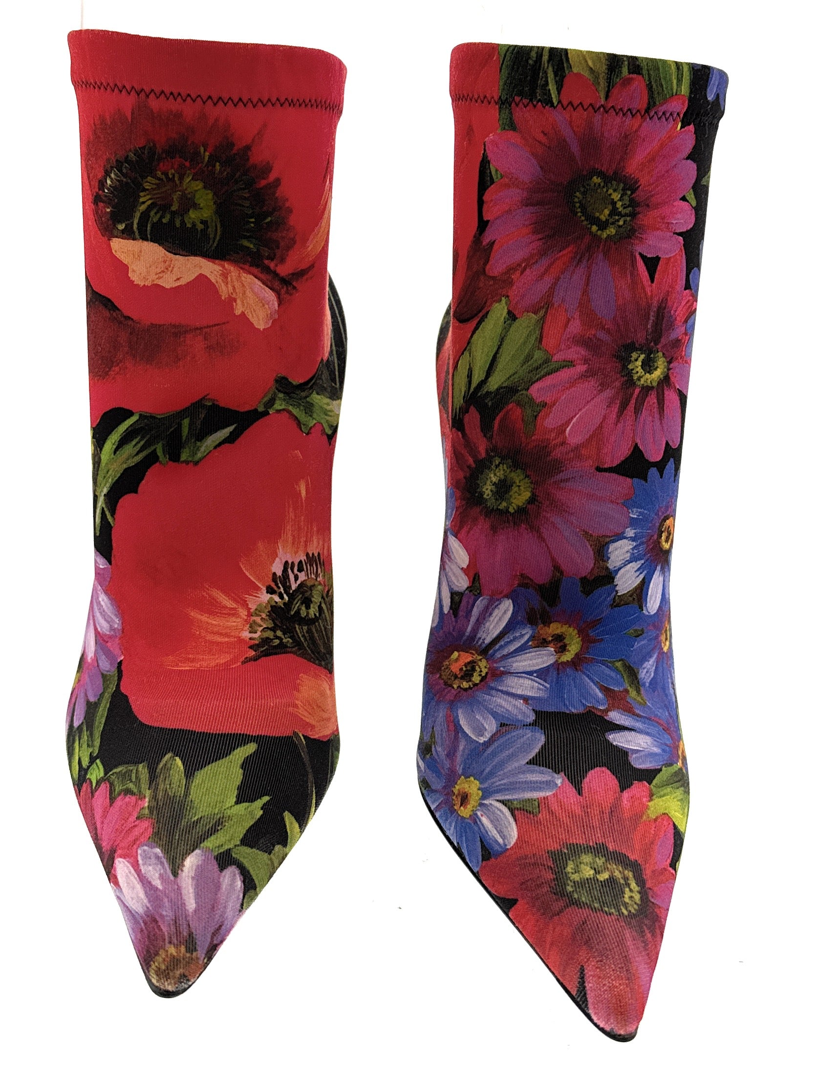 Dolce & Gabbana Multicolor Floral Print Stretch Sock Boots -EU36