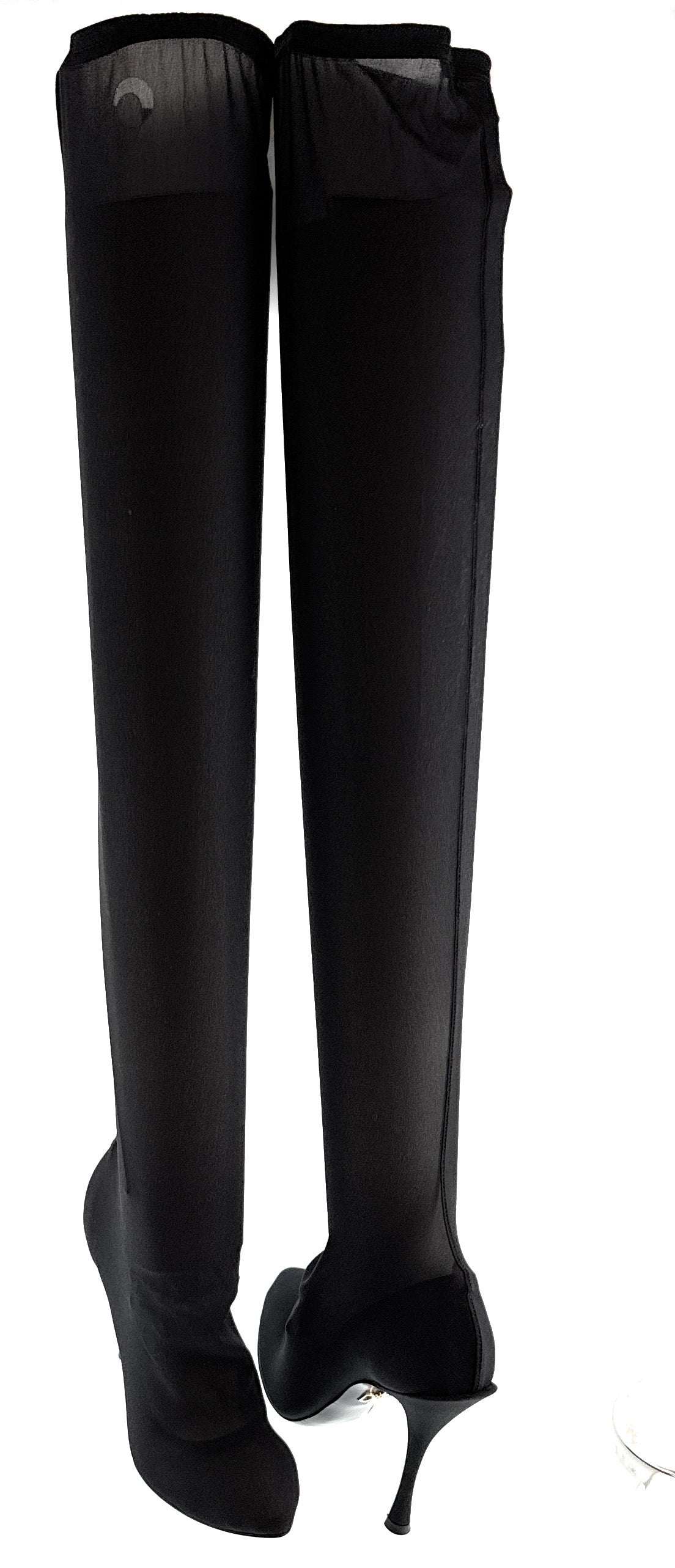 Dolce & Gabbana Black Stretch Over-the-Knee Stiletto Boots -EU40