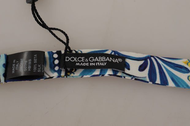 Dolce & Gabbana Majolica Print Adjustable Bow Tie