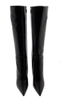 Dolce & Gabbana Black Leather Tall Stiletto Boots