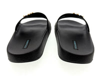 Dolce & Gabbana Black Cartoon-Detail Slides with Stud Embellishments -EU38