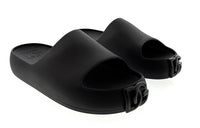 Dolce & Gabbana Matte Black DG Logo Embossed Slides -EU35