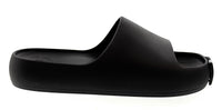 Dolce & Gabbana Matte Black DG Logo Embossed Slides -EU35