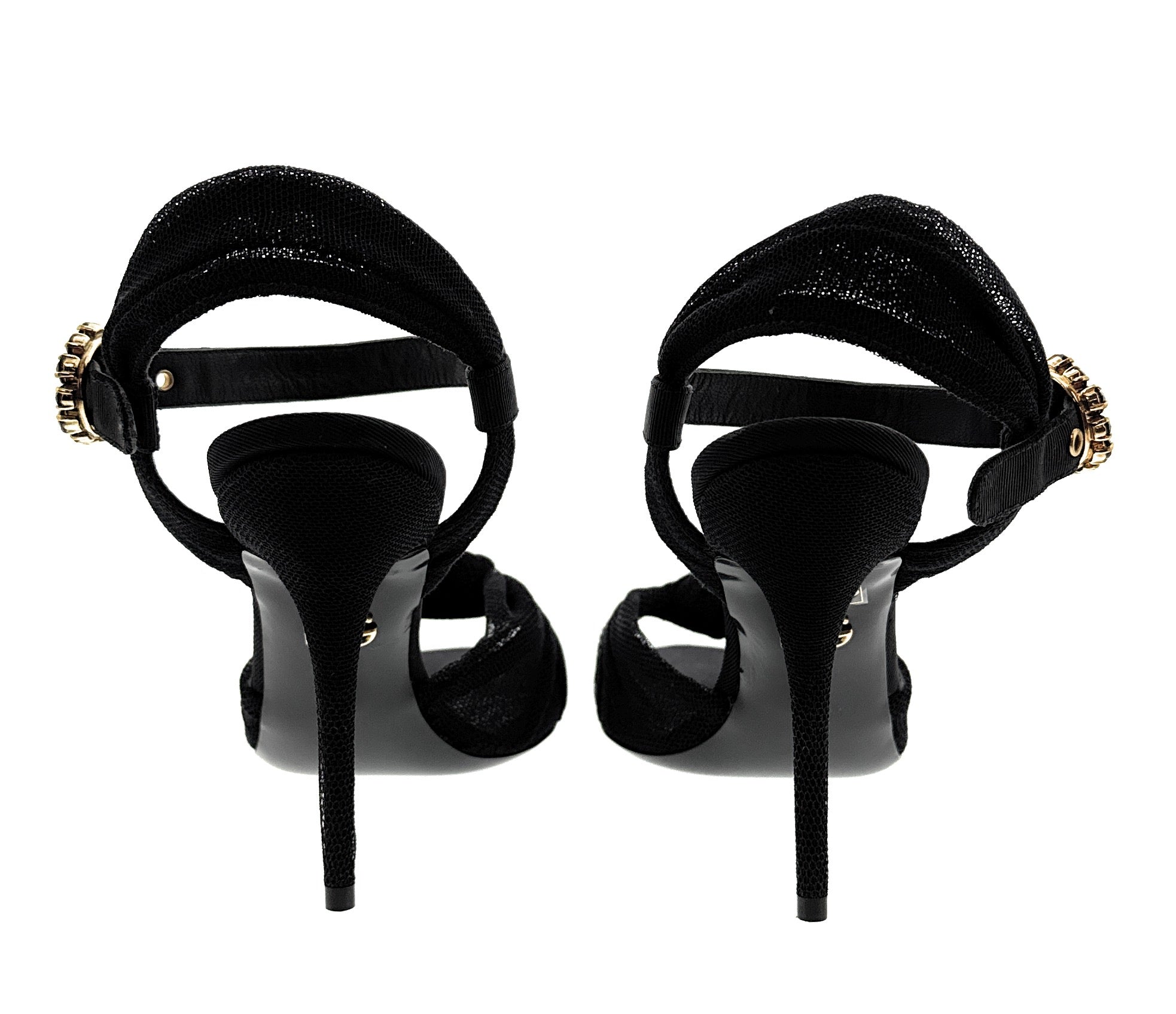 Dolce & Gabbana Mesh Ornate Buckle Stiletto Heels-36