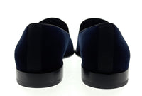 Dolce & Gabbana Navy Velvet Loafers with Leather Sole – Luxury Formal Footwear -EU41
